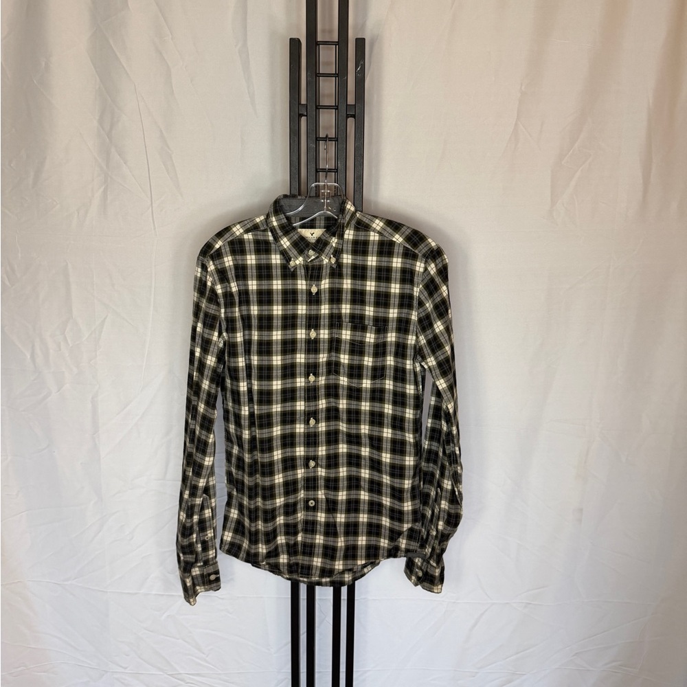 American Eagle Outfitters Black and White Checkered Shirt
